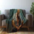 Human In State Of Introspection Printed Sherpa Fleece Blanket Figurative Art Design