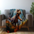 Landscapes And Dinosaur Printed Sherpa Fleece Blanket Animal Design