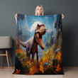 Landscapes And Dinosaur Printed Sherpa Fleece Blanket Animal Design
