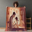 Illustration Of Fathers Day Printed Sherpa Fleece Blanket