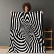 Hypnotic Spirals Printed Sherpa Fleece Blanket Illusion Design