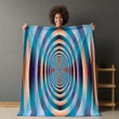 Inverted Colors And Shapes Printed Sherpa Fleece Blanket Illusion Design
