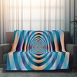 Inverted Colors And Shapes Printed Sherpa Fleece Blanket Illusion Design