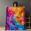 Iconic Rainbow Flag Printed Sherpa Fleece Blanket LGBTQ+ Community