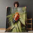 Lady Bug On Leave Printed Sherpa Fleece Blanket Animal Design