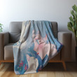 Human And Cat Printed Sherpa Fleece Blanket Anime Design