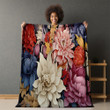 Intricacy Vivid Flowers Printed Sherpa Fleece Blanket Floral Design