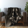 Human Form In Contemplative Stance Printed Sherpa Fleece Blanket Figurative Art Design