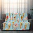 Ice Cream And Clouds Printed Sherpa Fleece Blanket Design For Kids