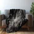 Mystery Black And White Marble Printed Sherpa Fleece Blanket Texture Design