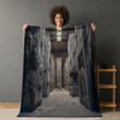 Massive Stone Sculptures Printed Sherpa Fleece Blanket Trompe L'oeil Design