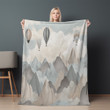 Mountains And Hot Air Balloons Printed Sherpa Fleece Blanket For Kids