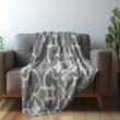 Monochromatic Moroccan Inspired Pattern Printed Sherpa Fleece Blanket Geometric Design