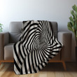 Monochrome Spirals Printed Sherpa Fleece Blanket Illusion Design