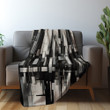 Modern Geometric Lines Printed Sherpa Fleece Blanket Seamless Pattern Design