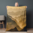 Mountain Range At Sunrise Printed Sherpa Fleece Blanket Landscape Design