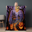 Moonlit Nights Printed Sherpa Fleece Blanket Halloween Design
