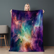 Mysteries Of The Cosmos Printed Sherpa Fleece Blanket Galaxy Design