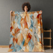 Moroccan Mosaic Printed Sherpa Fleece Blanket Geometric Pattern Design