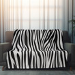 Monochrome Zebra Print Printed Sherpa Fleece Blanket Animal Design