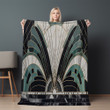 Modern Art Deco Graphic Printed Sherpa Fleece Blanket Tile Pattern Design