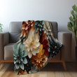 Muted Tones Mandala Printed Sherpa Fleece Blanket Floral Seamless Pattern Design