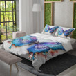 Beautiful Blue Butterfly With Flowers Pattern Printed Bedding Set Bedroom Decor