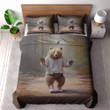 Bear Trying To Balance Animal Funny Design Printed Bedding Set Bedroom Decor