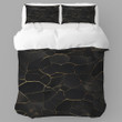 Black Marble Gold Veins Pattern Texture Design Printed Bedding Set Bedroom Decor