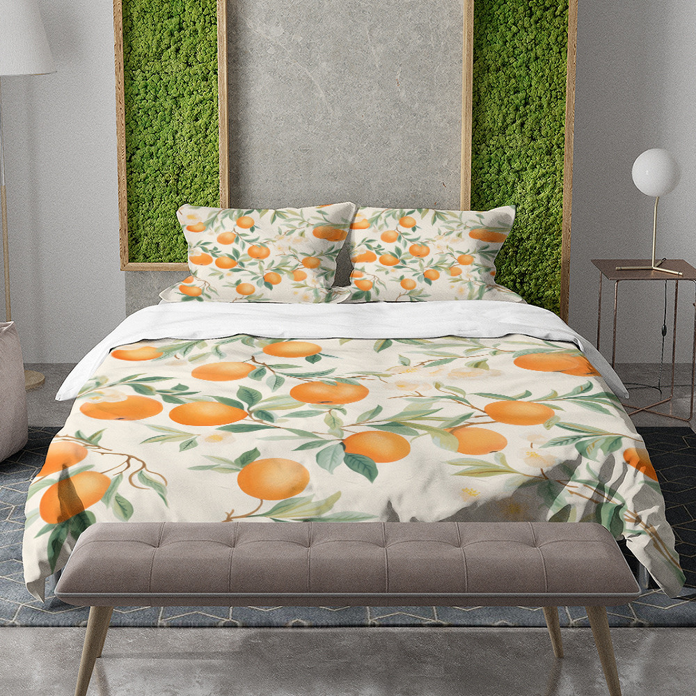 Beauty Of Apricots Fruit Pattern Design Printed Bedding Set Bedroom Decor