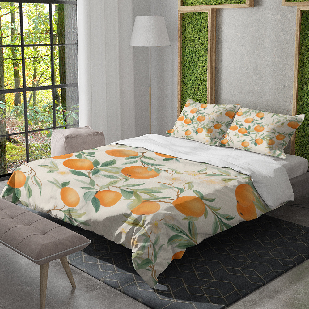 Beauty Of Apricots Fruit Pattern Design Printed Bedding Set Bedroom Decor