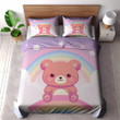 Bear And Rainbow Animal Design For Kids Printed Bedding Set Bedroom Decor
