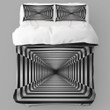 Black White Square Infinity Hole Optical Illusion Design Printed Bedding Set Bedroom Decor