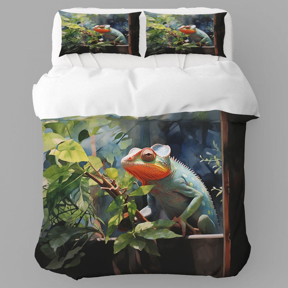 Chameleon Stealth Mode Animal Funny Design Printed Bedding Set Bedroom Decor