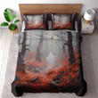 Ghost In Red Forest Halloween Design Printed Bedding Set Bedroom Decor