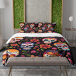Day Of The Dead Sugar Skull Fiesta Pattern Design Printed Bedding Set Bedroom Decor