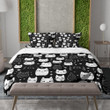 Cat Pattern Japanese Style Animal Design Printed Bedding Set Bedroom Decor