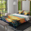 Colorful Rainbow Over River And  Forest Printed Bedding Set Bedroom Decor