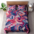 Blue Pink Psychedelic Fluid Texture Design Printed Bedding Set Bedroom Decor