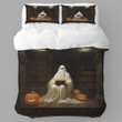 Ghost In Library Vintage Halloween Design Printed Bedding Set Bedroom Decor