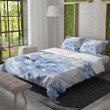 Charming Blue Floral Pattern Printed Bedding Set Bedroom Decor