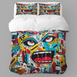 Colorful Abstract Face Printed Bedding Set Bedroom Decor