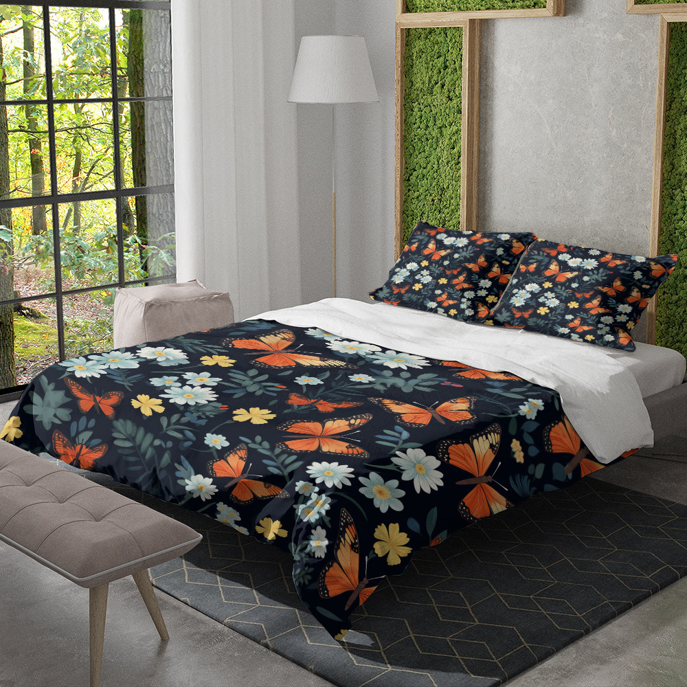 Butterfly Bouquet Animal Design Printed Bedding Set Bedroom Decor