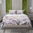 Elegant Purple Chinoserie Avignon Floral Design Printed Bedding Set Bedroom Decor