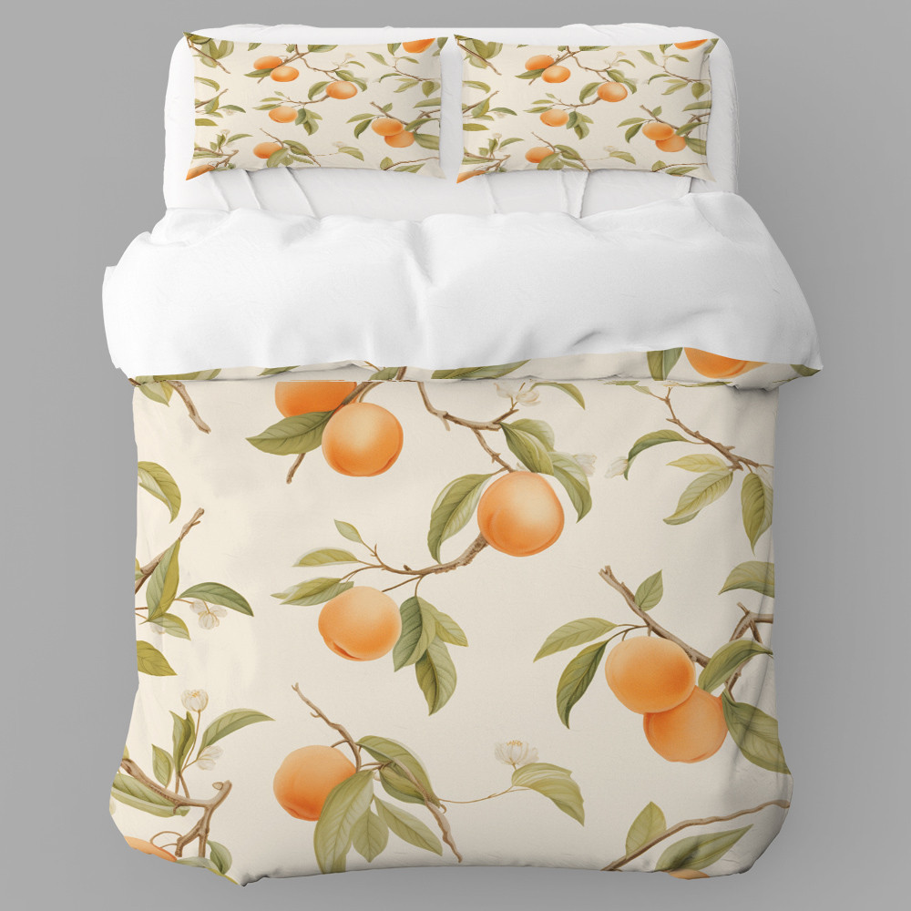 Charm Of Apricots Fruit Pattern Design Printed Bedding Set Bedroom Decor