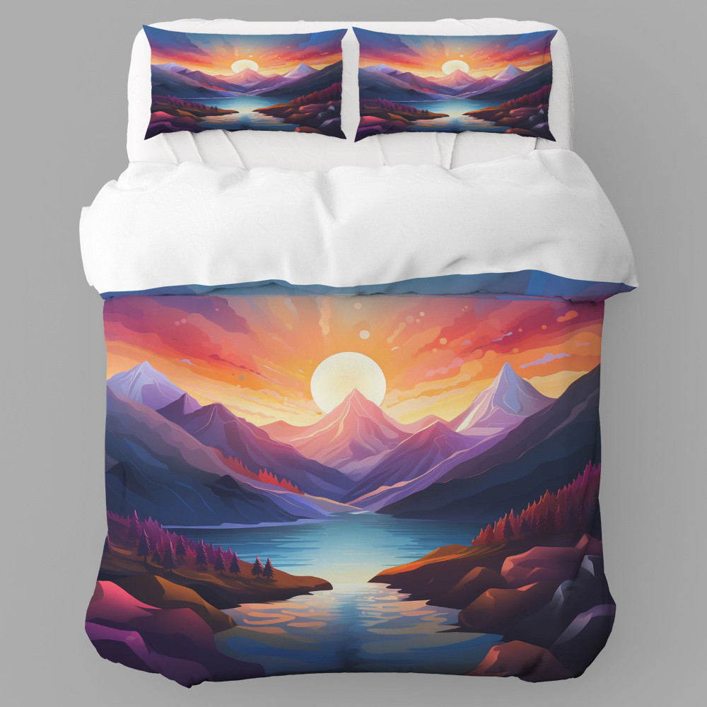 Charming Scene Of Dawn Is Rising Printed Bedding Set Bedroom Decor
