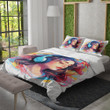 Colorful Painting Girl Listening Printed Bedding Set Bedroom Decor