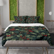 Classic Holly Berries Christmas Winter Pattern Design Printed Bedding Set Bedroom Decor