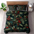 Classic Holly Berries Christmas Winter Pattern Design Printed Bedding Set Bedroom Decor