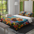 Dachshund Through Blooming Garden Animal Design Printed Bedding Set Bedroom Decor